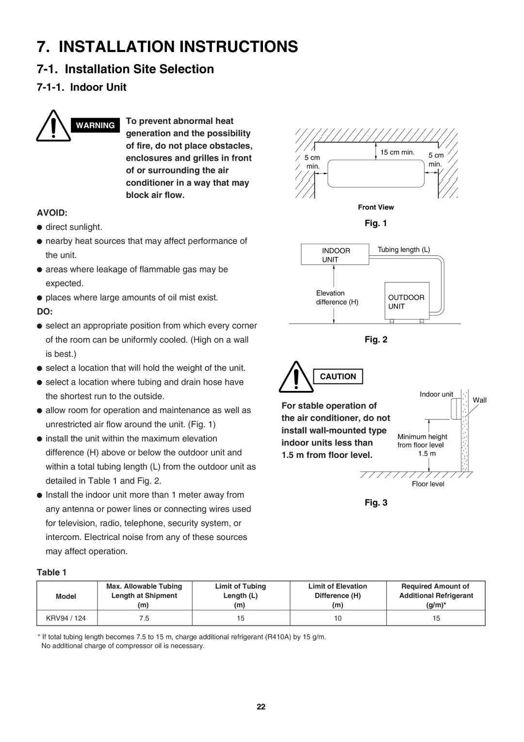 Sanyo SAP-KRV94EHDX service manual Installation Site Selection 