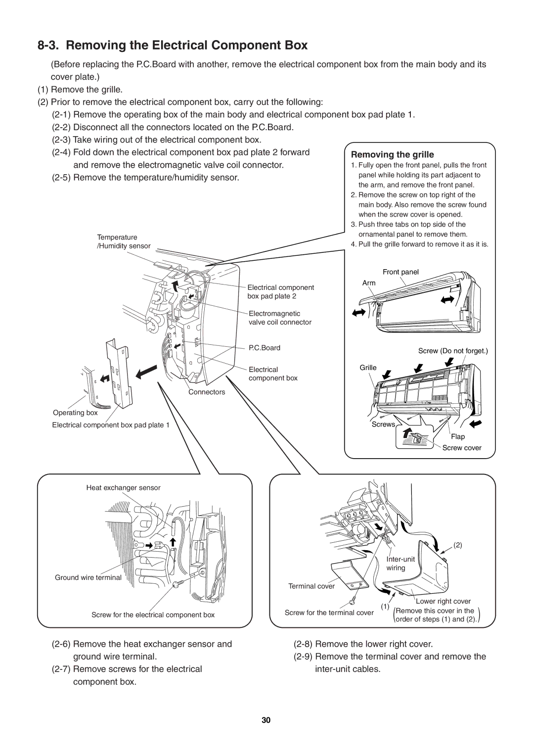 Sanyo SAP-KRV94EHDX service manual Removing the Electrical Component Box 