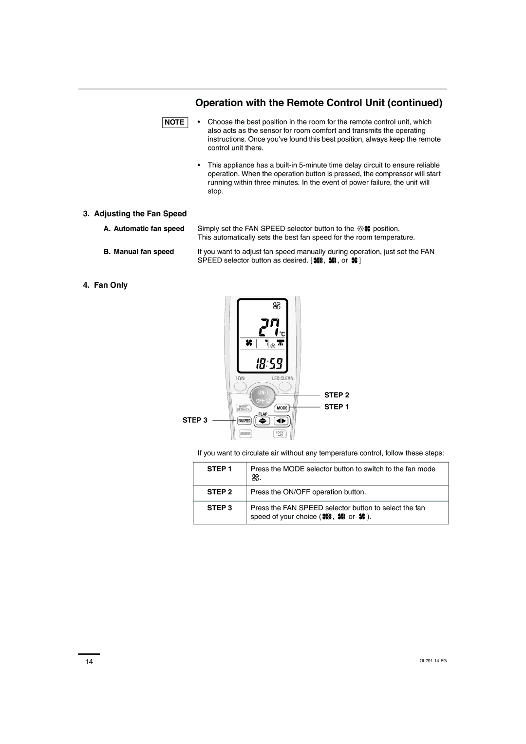 Sanyo SAP-KRV94EHDX service manual Adjusting the Fan Speed 