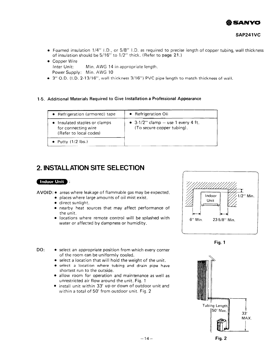 Sanyo SAP241V, SAP241C manual 