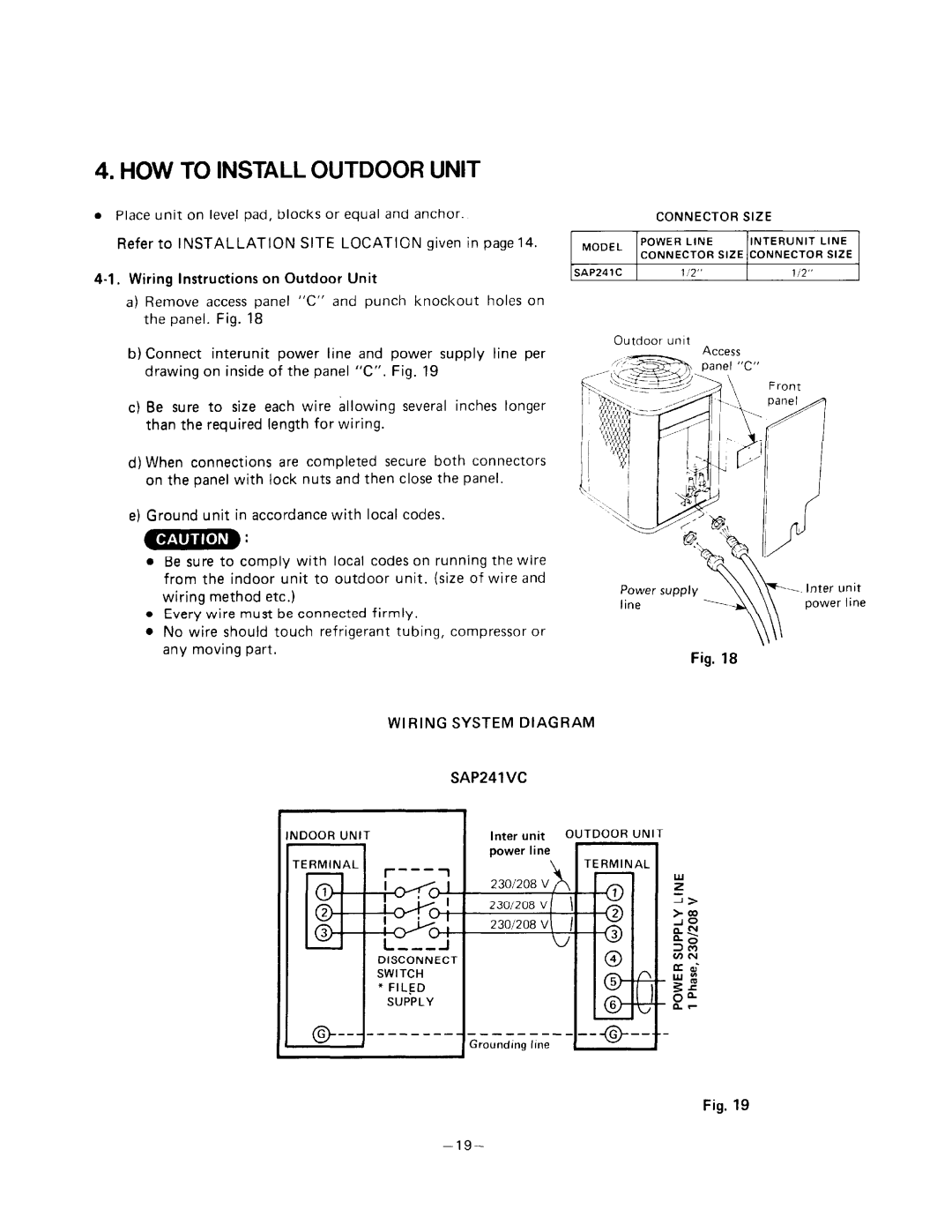 Sanyo SAP241C, SAP241V manual 