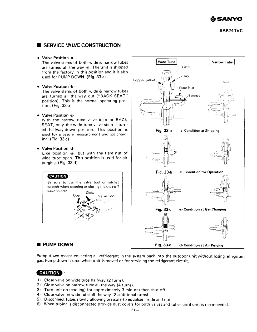 Sanyo SAP241V, SAP241C manual 