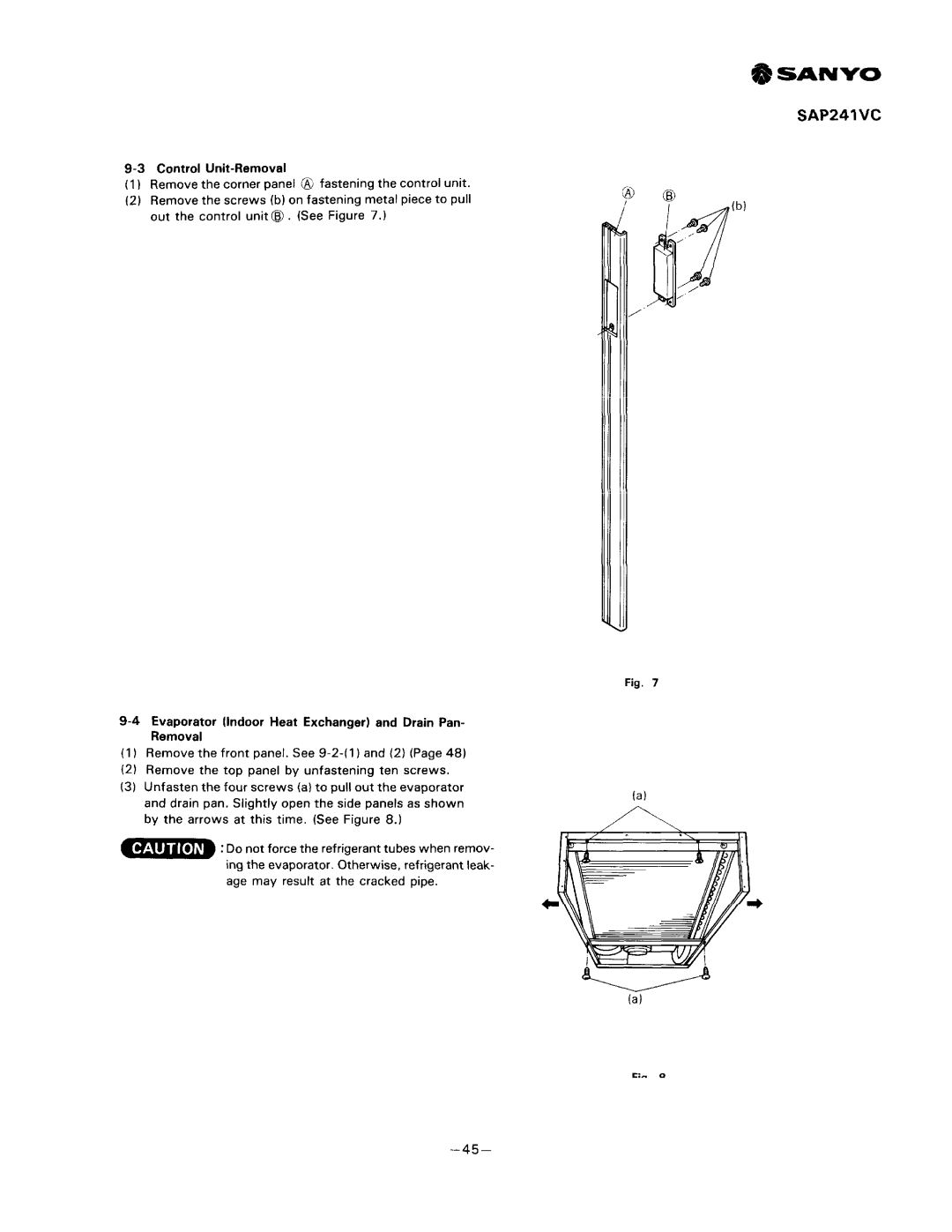 Sanyo SAP241V, SAP241C manual 