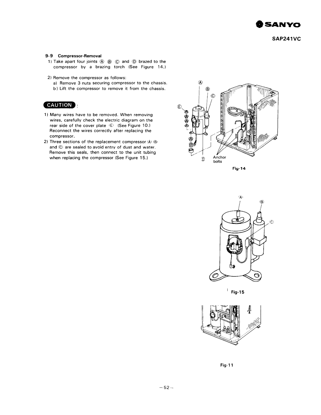 Sanyo SAP241V, SAP241C manual 