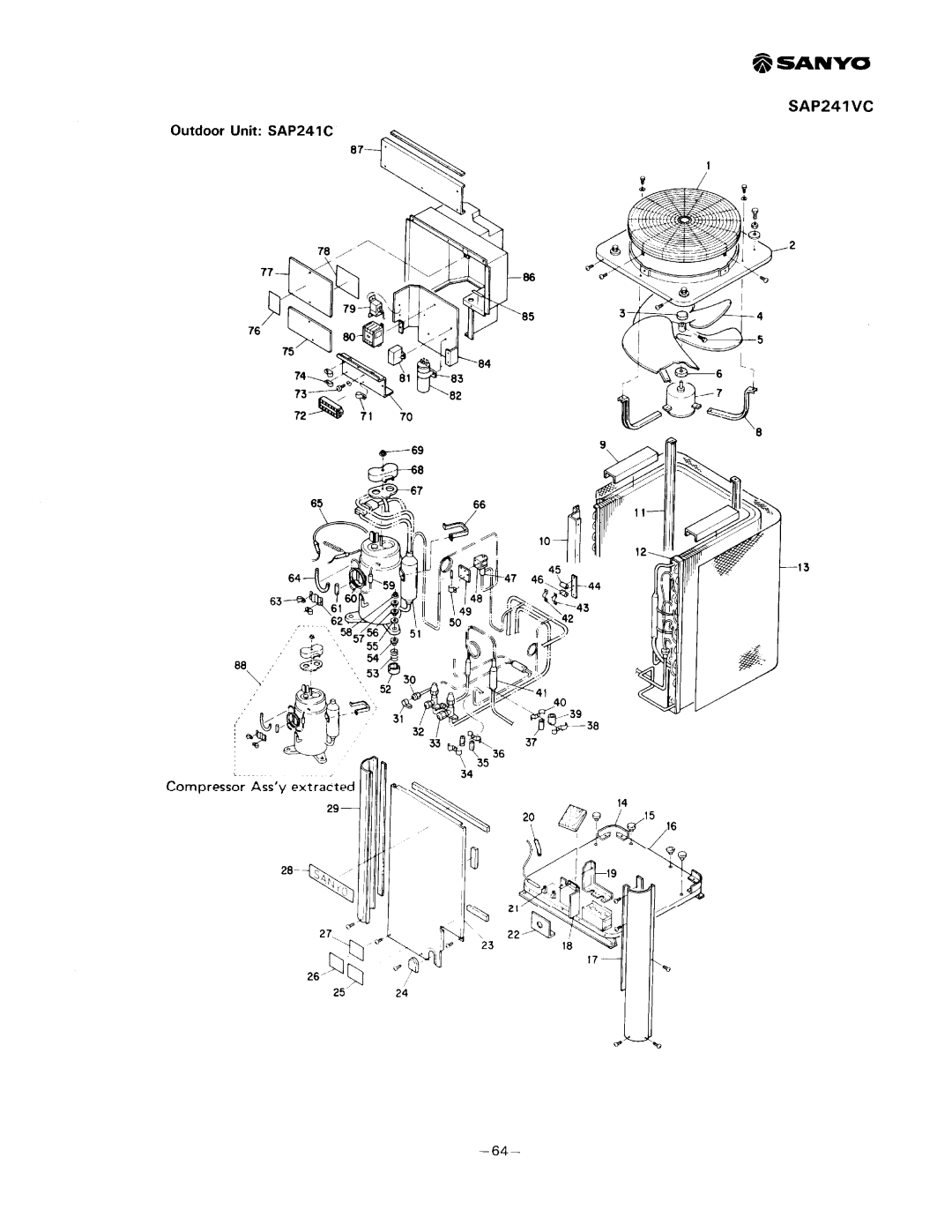 Sanyo SAP241V, SAP241C manual 