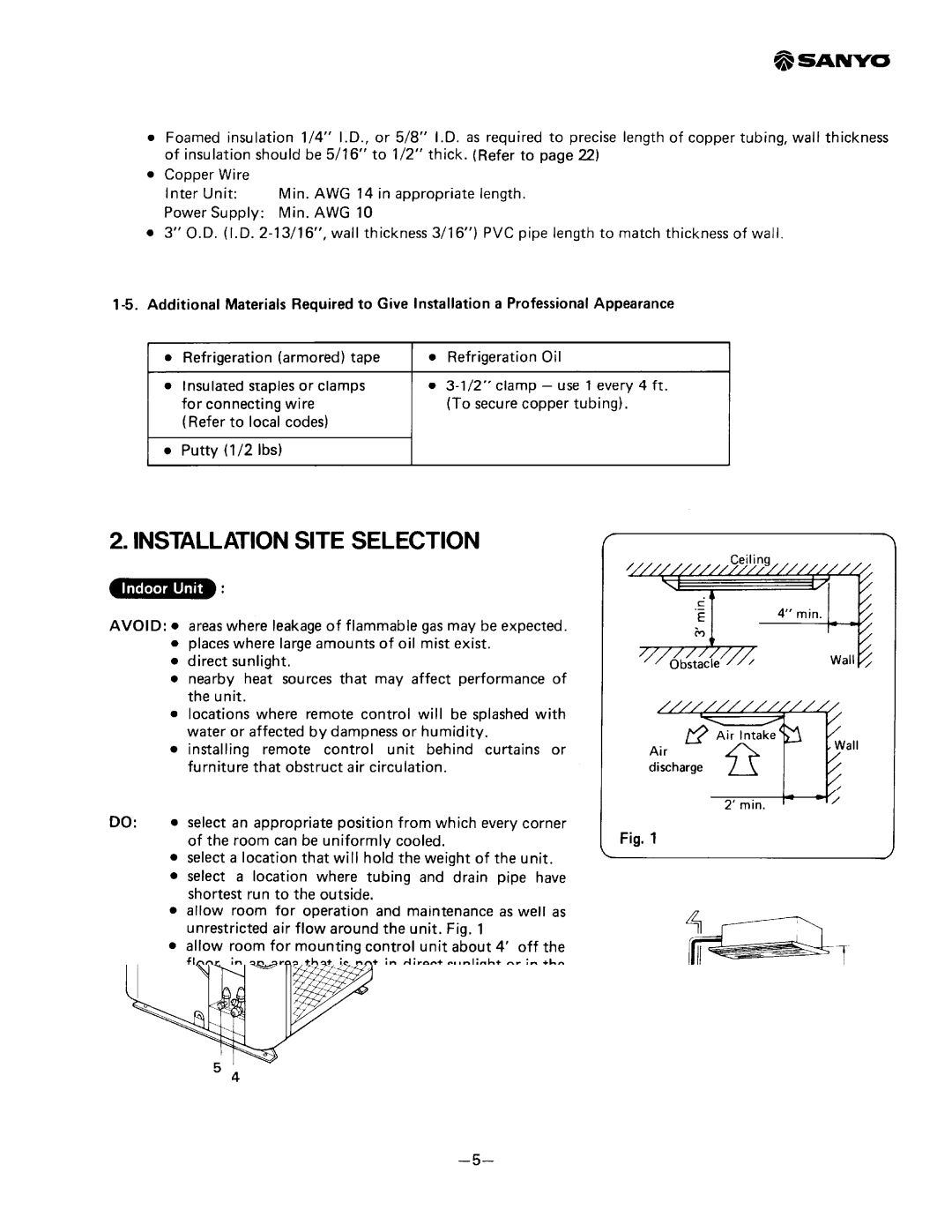 Sanyo SAP241RC manual 