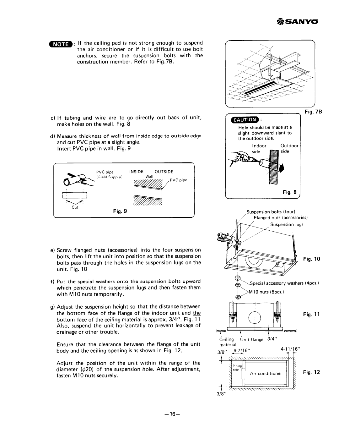 Sanyo SAP241RC manual 