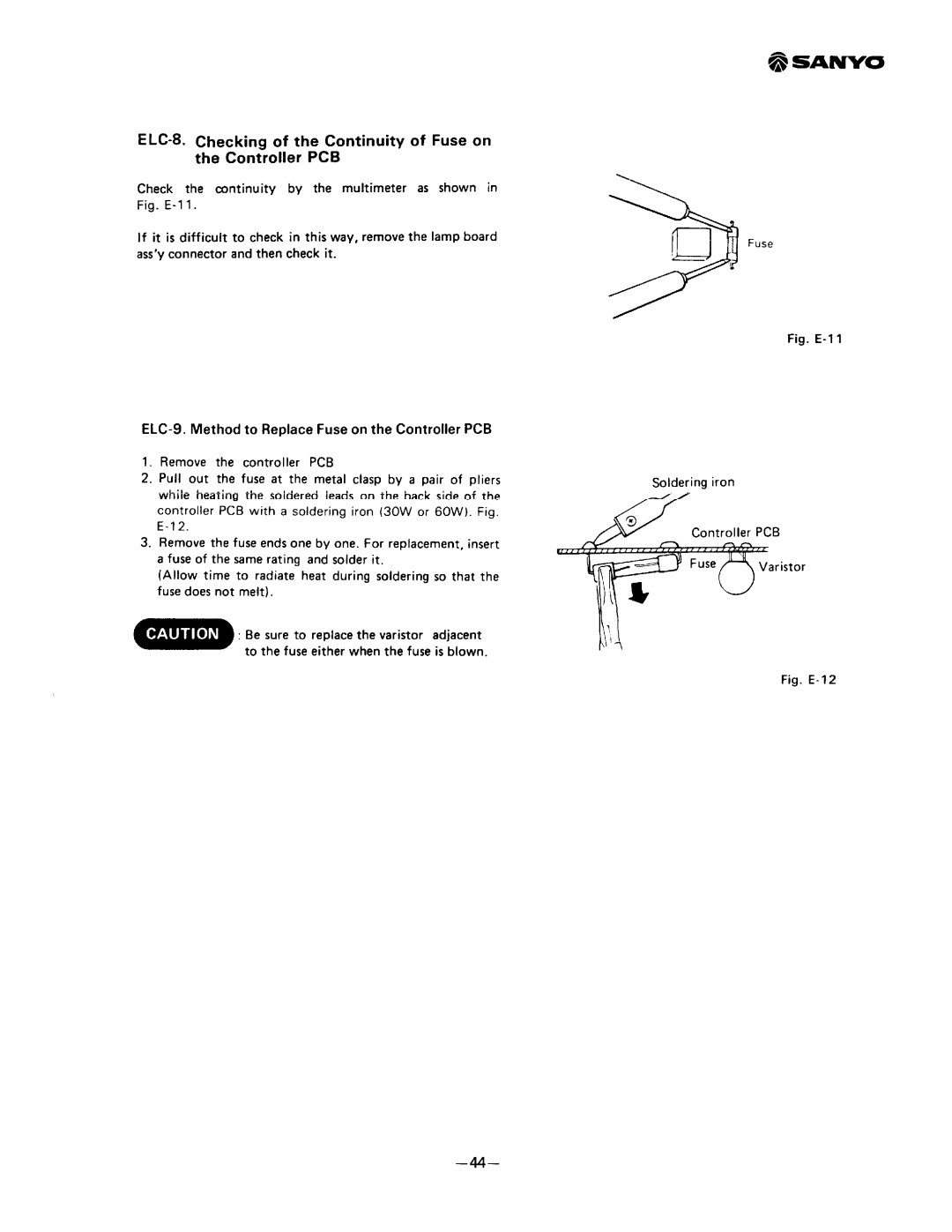 Sanyo SAP241RC manual 