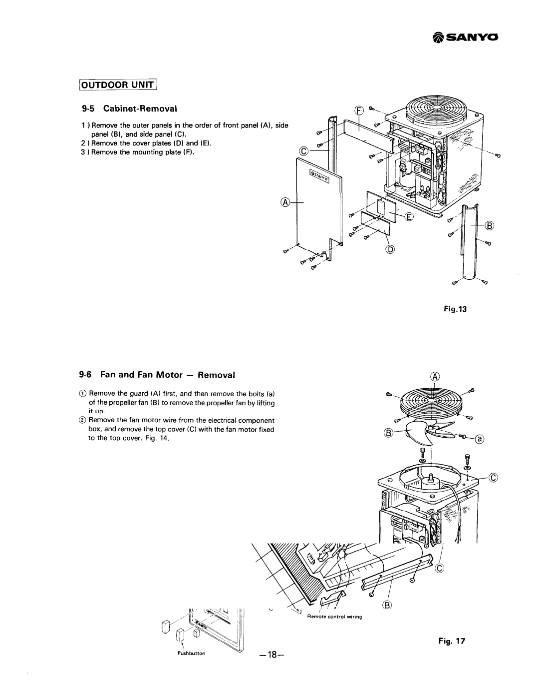 Sanyo SAP241RC manual 