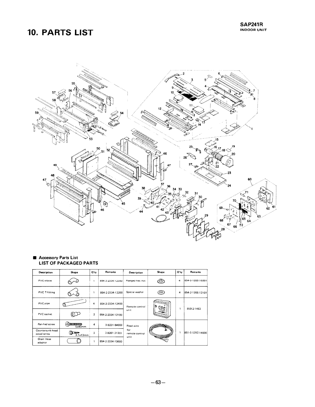 Sanyo SAP241RC manual 