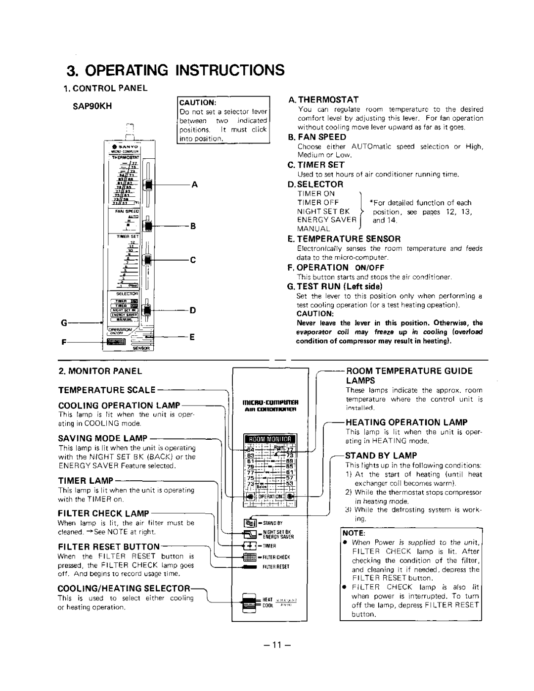 Sanyo SAP121KC, SAP90KCH, SAP91KC manual 