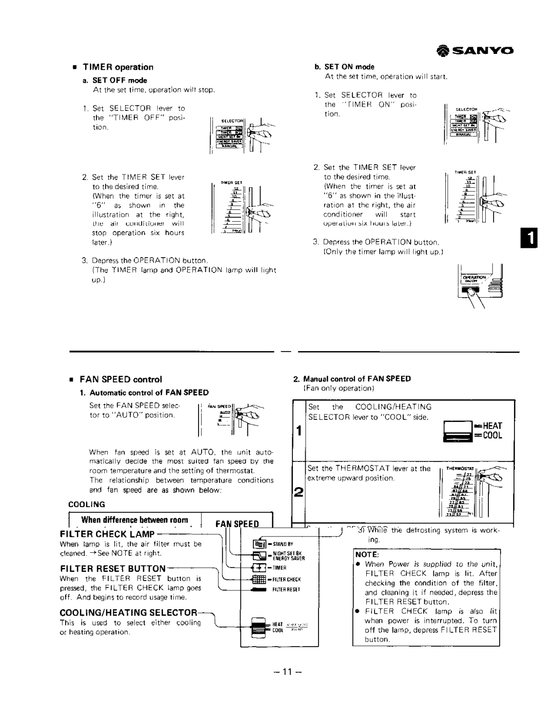 Sanyo SAP121KC, SAP90KCH, SAP91KC manual 