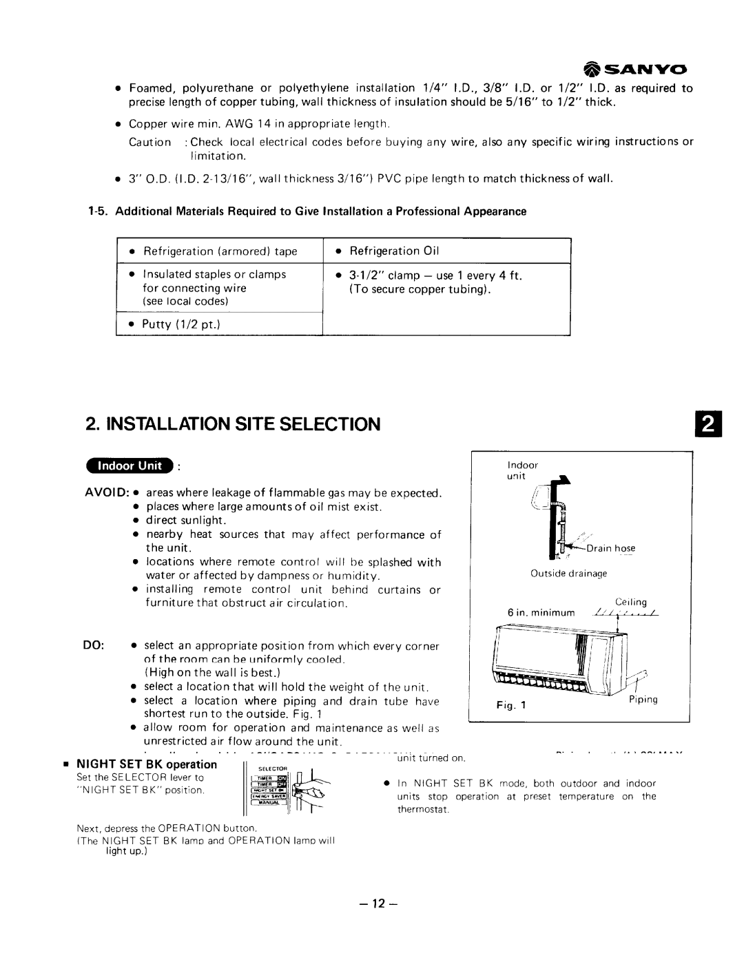 Sanyo SAP90KCH, SAP91KC, SAP121KC manual 