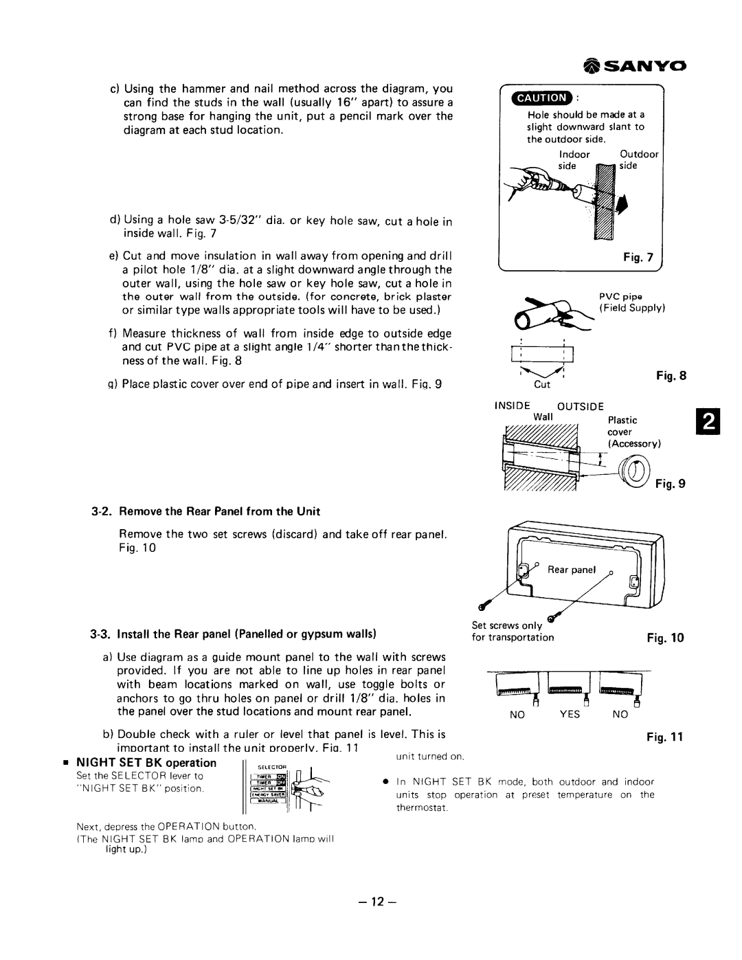 Sanyo SAP121KC, SAP90KCH, SAP91KC manual 