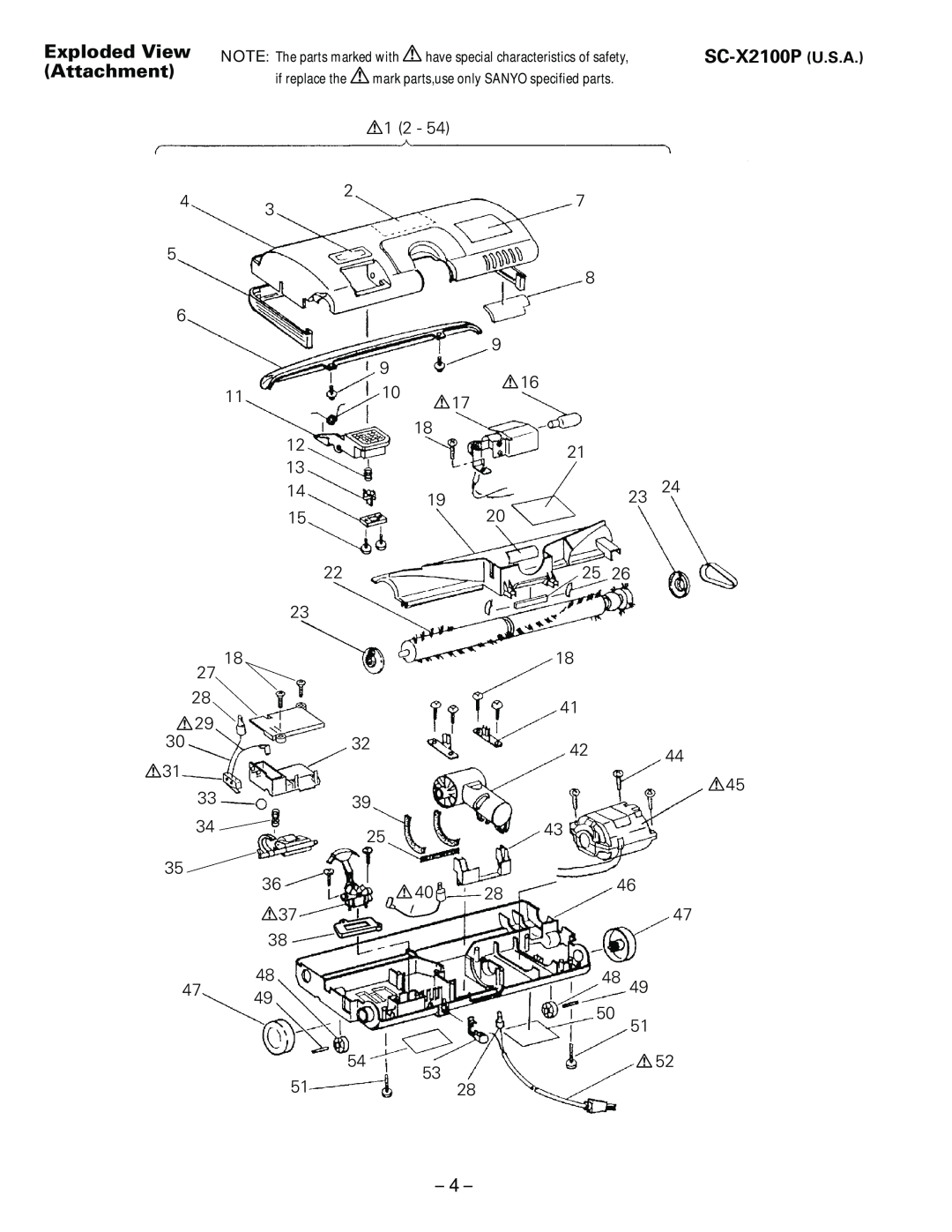Sanyo specifications Exploded View Attachment, SC-X2100P U.S.A 