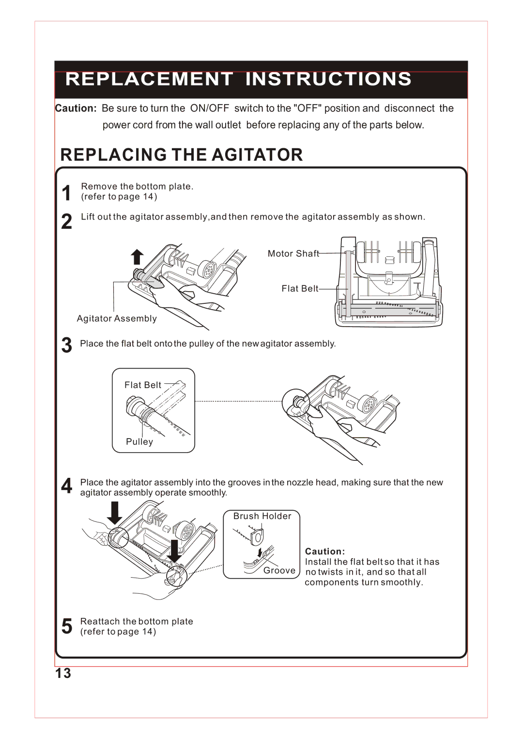 Sanyo SC-X90 instruction manual Replacing the Agitator 