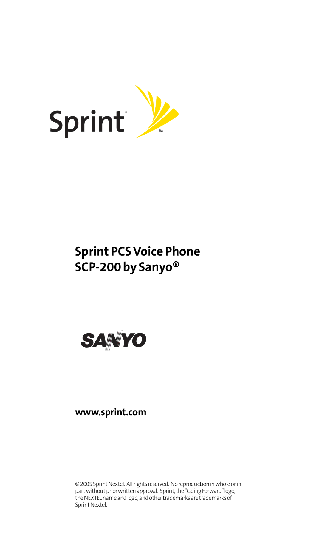 Sanyo manual Sprint PCS Voice Phone SCP-200 by Sanyo 