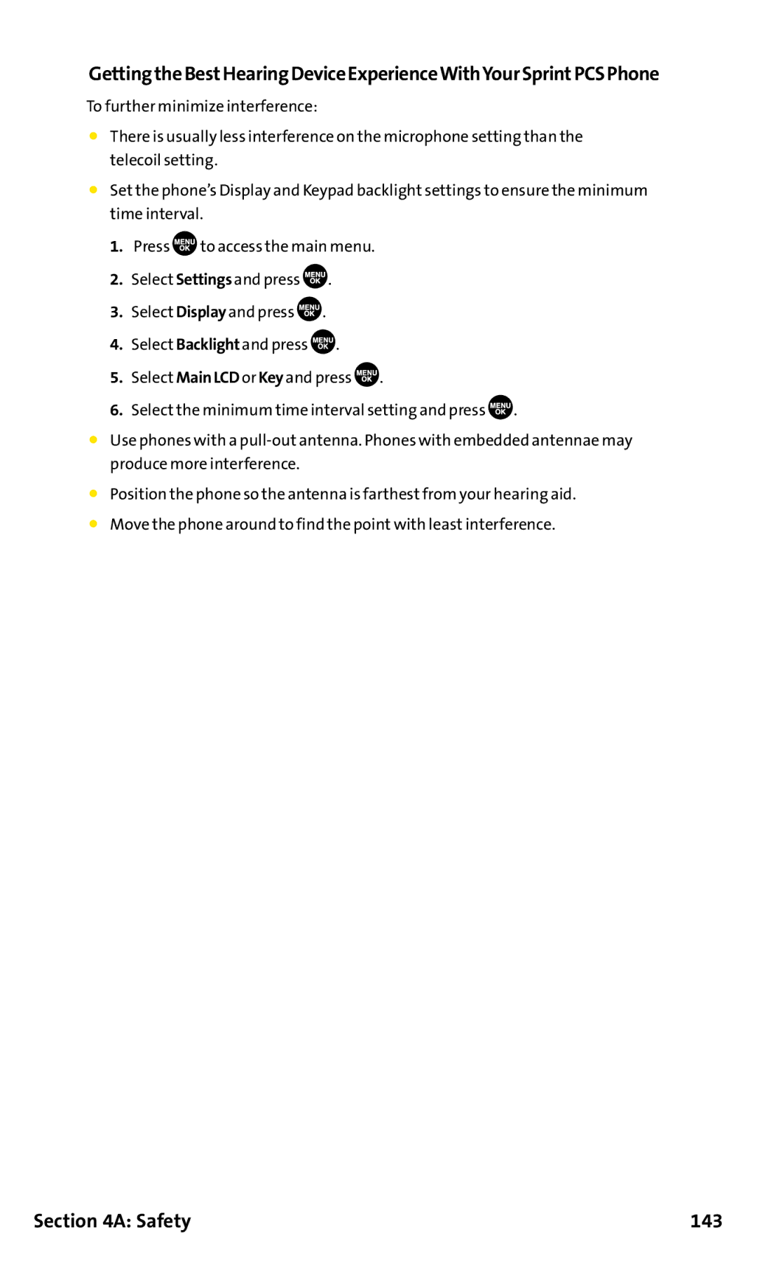 Sanyo SCP-200 manual GettingtheBestHearingDeviceExperienceWithYourSprintPCSPhone, Safety 143 