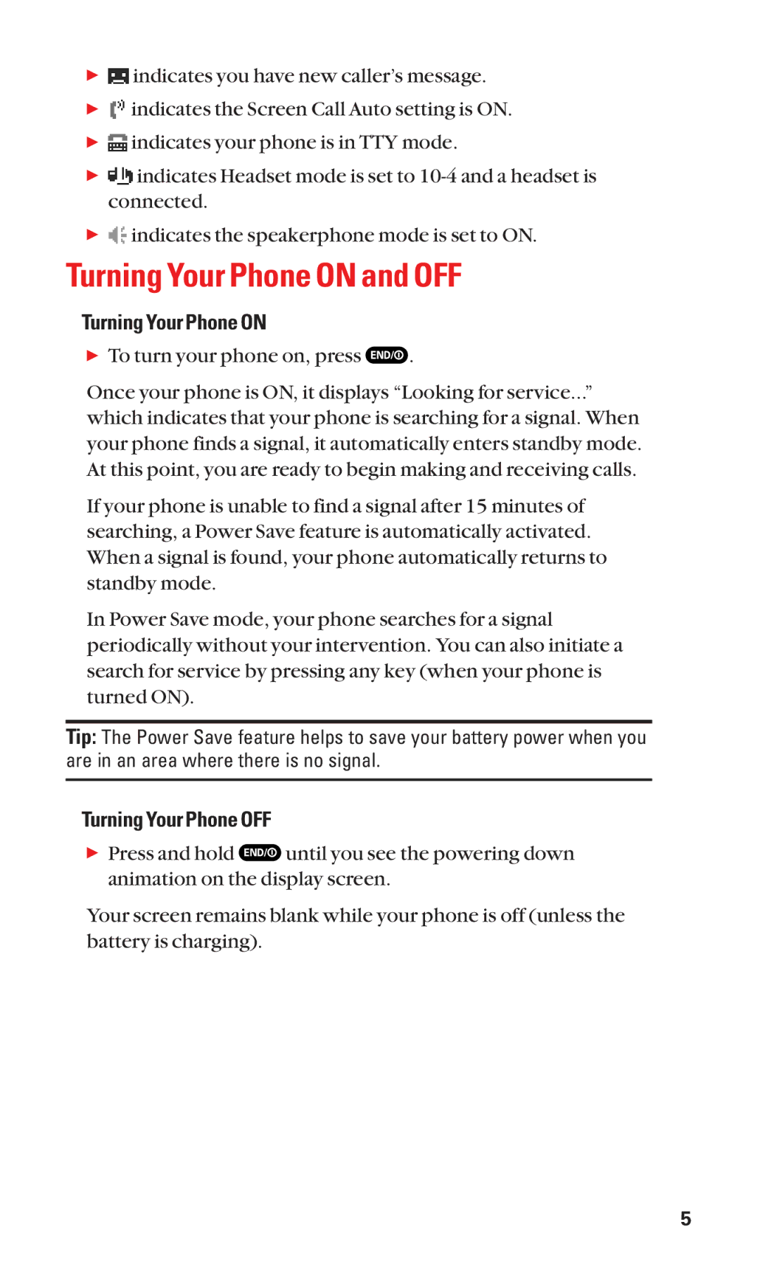 Sanyo SCP-2300 manual Turning Your Phone on and OFF, Turning Your Phone OFF 