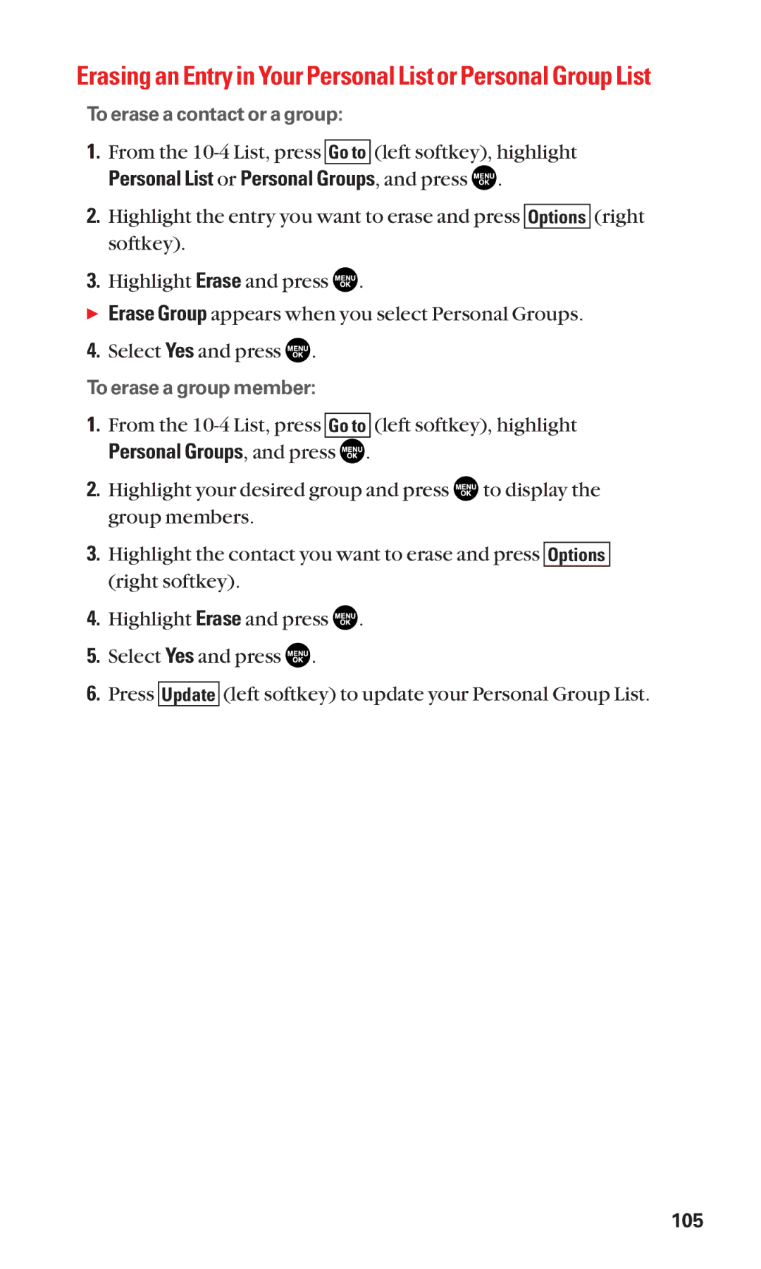 Sanyo SCP-2300 manual Personal List or Personal Groups, and press 