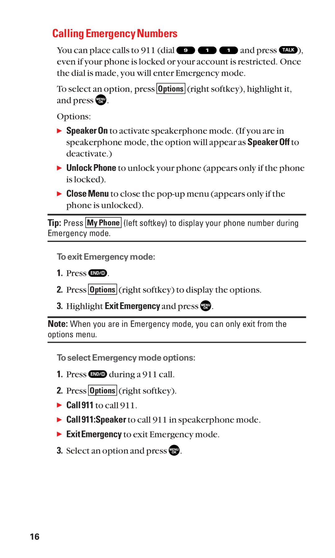 Sanyo SCP-2300 manual Calling Emergency Numbers 