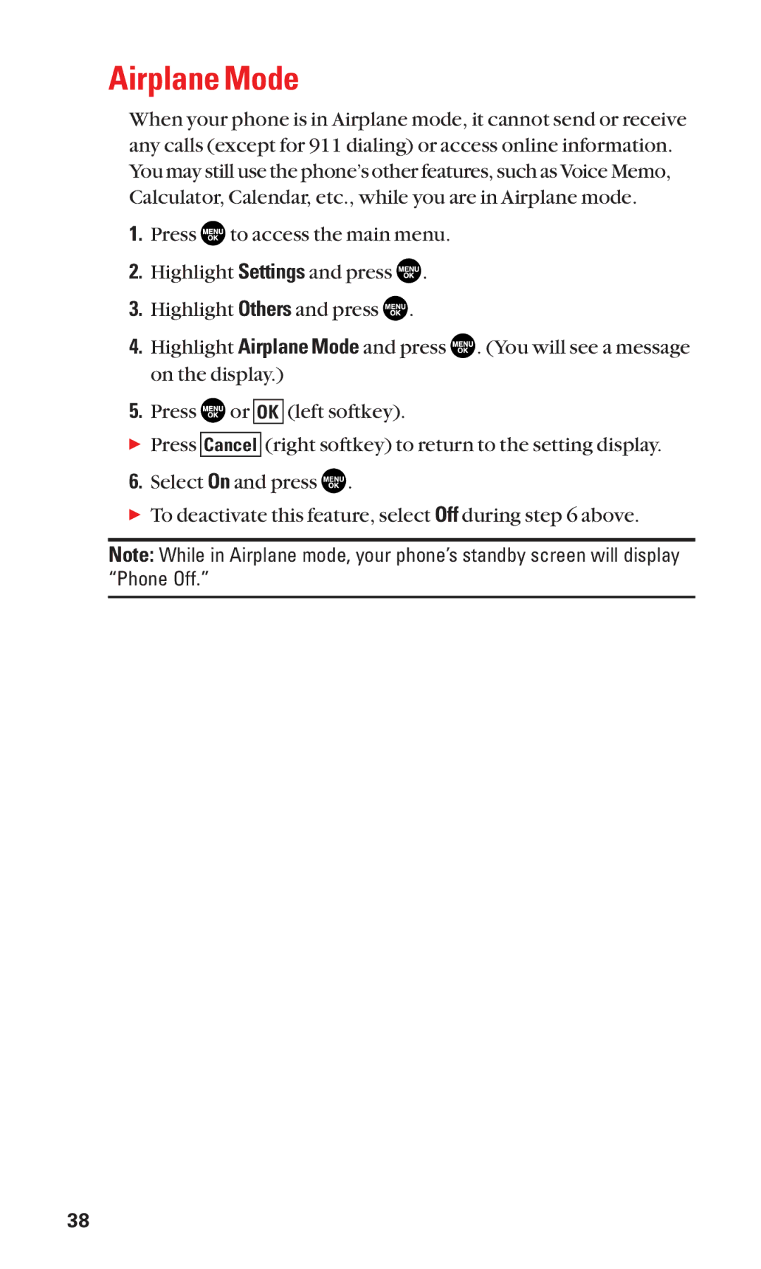 Sanyo SCP-2300 manual Airplane Mode 