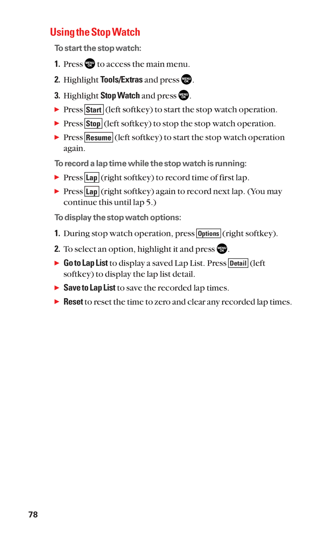 Sanyo SCP-2300 manual Using the Stop Watch 