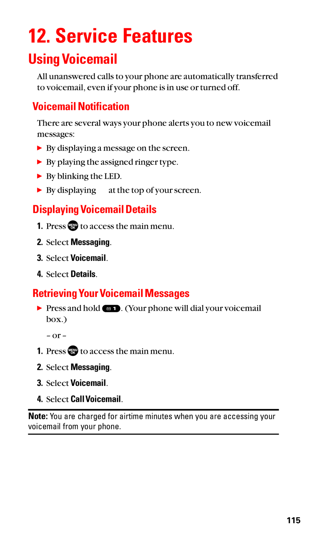 Sanyo SCP-2400 manual Service Features, Using Voicemail, Voicemail Notification, Displaying Voicemail Details 