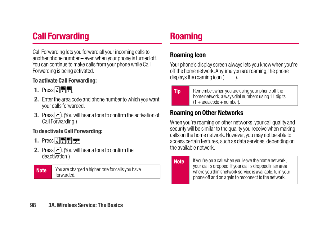 Sanyo SCP-2700 manual Call Forwarding, Roaming Icon, Roaming on Other Networks 