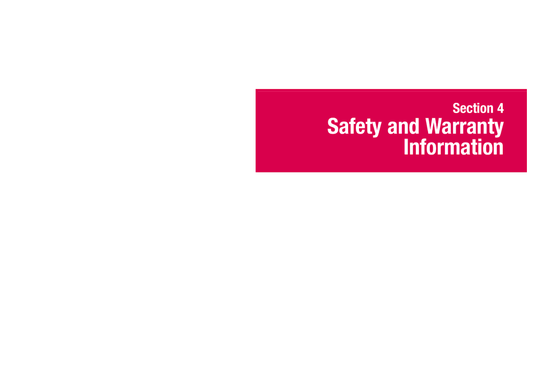 Sanyo SCP-2700 manual Safety and Warranty Information 