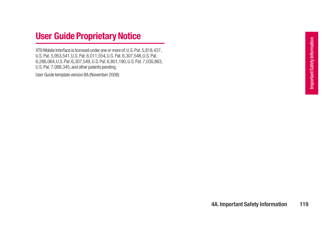 Sanyo SCP-2700 manual User Guide Proprietary Notice, 119 