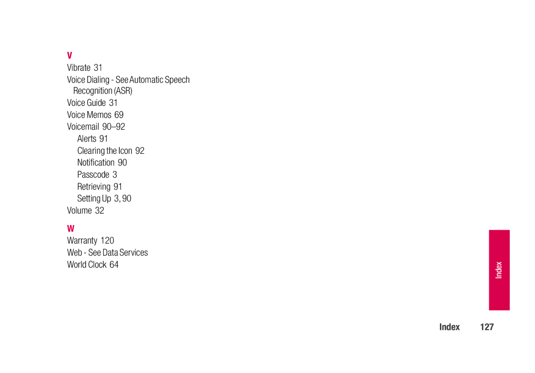 Sanyo SCP-2700 manual Index 