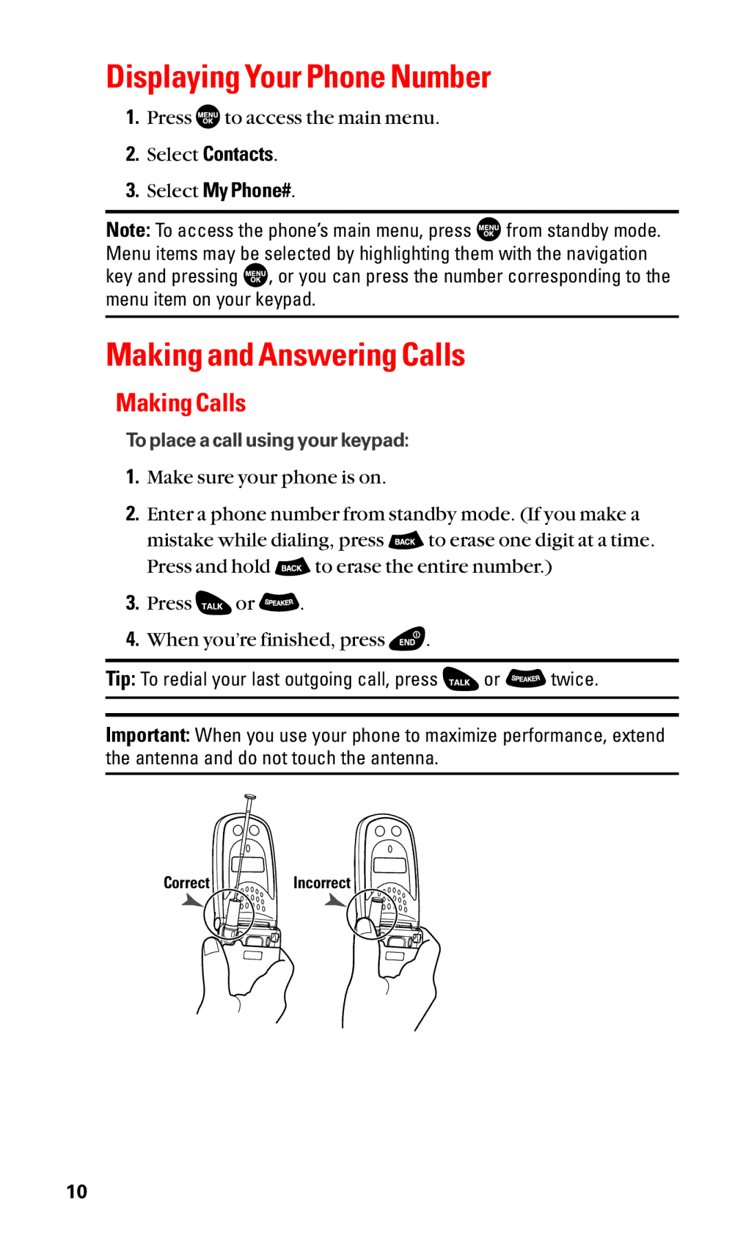 Sanyo SCP-3100 manual Displaying Your Phone Number, Making and Answering Calls, Making Calls, Select My Phone# 