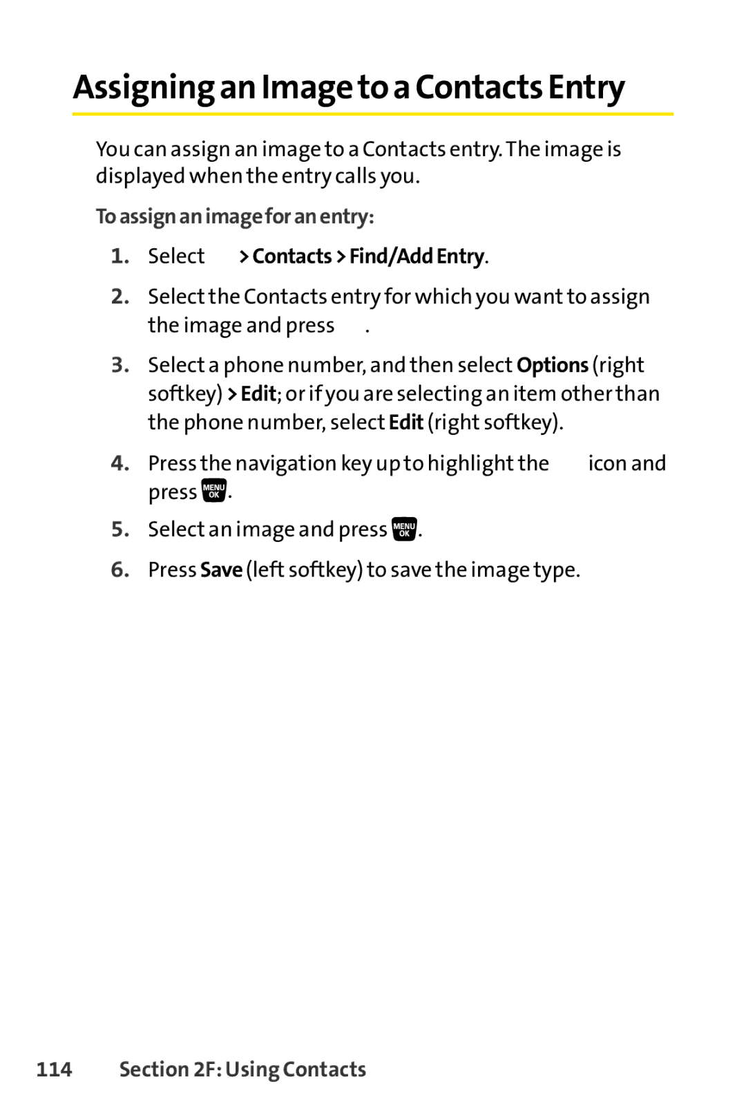 Sanyo SCP-3200 manual Assigning an Image to a Contacts Entry, Toassignanimageforanentry 