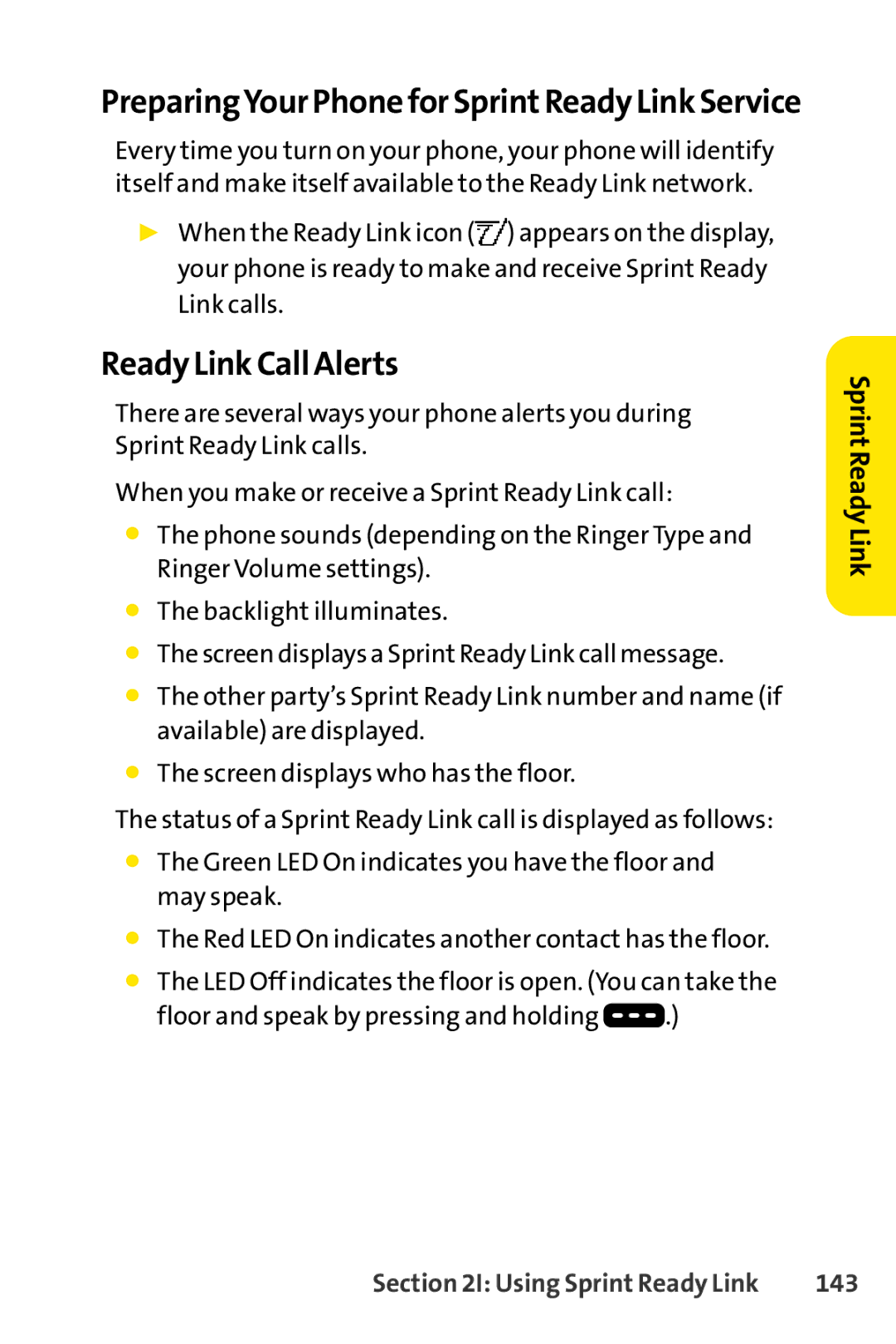 Sanyo SCP-3200 manual Ready Link Call Alerts, 143 