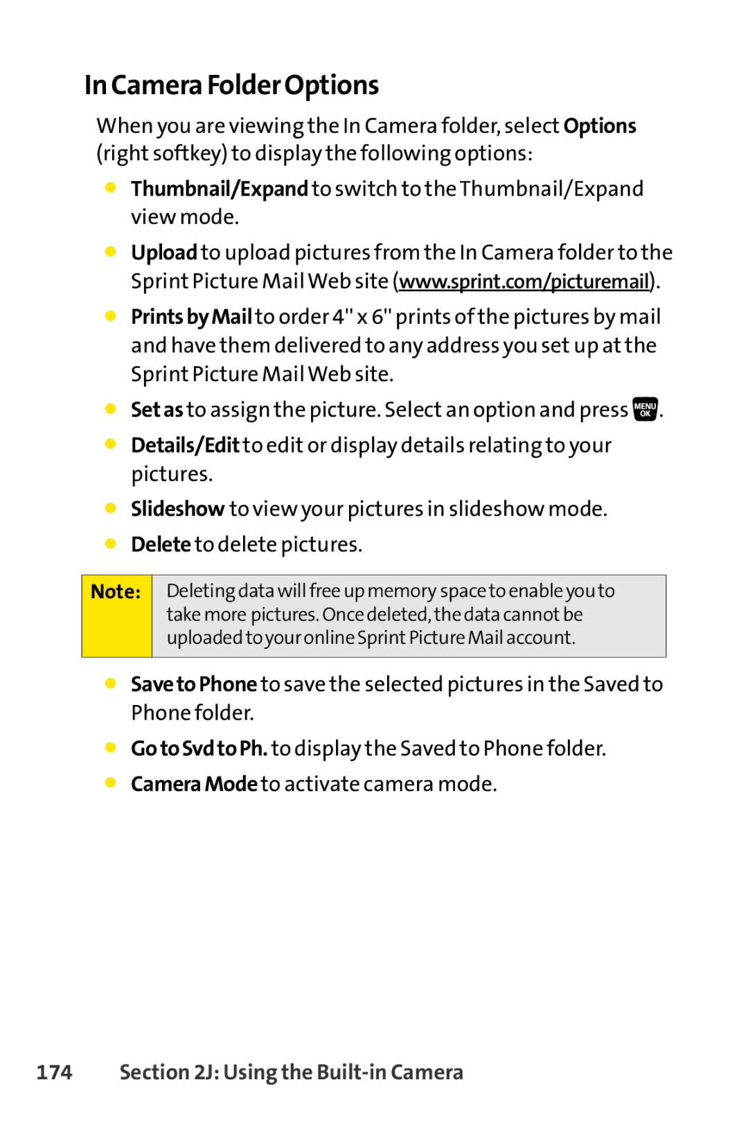 Sanyo SCP-3200 manual Camera Folder Options, Thumbnail/Expand to switch to the Thumbnail/Expand view mode 