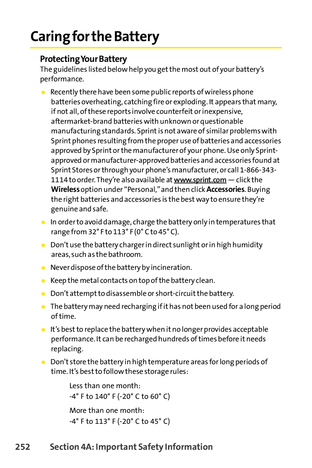 Sanyo SCP-3200 manual Caring for the Battery, ProtectingYourBattery 