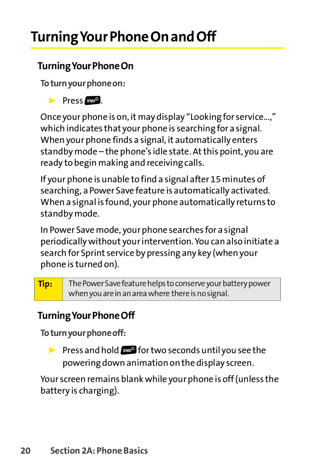 Sanyo SCP-3200 manual TurningYour Phone On and Off, TurningYourPhoneOn, TurningYourPhoneOff, Toturnyourphoneon 