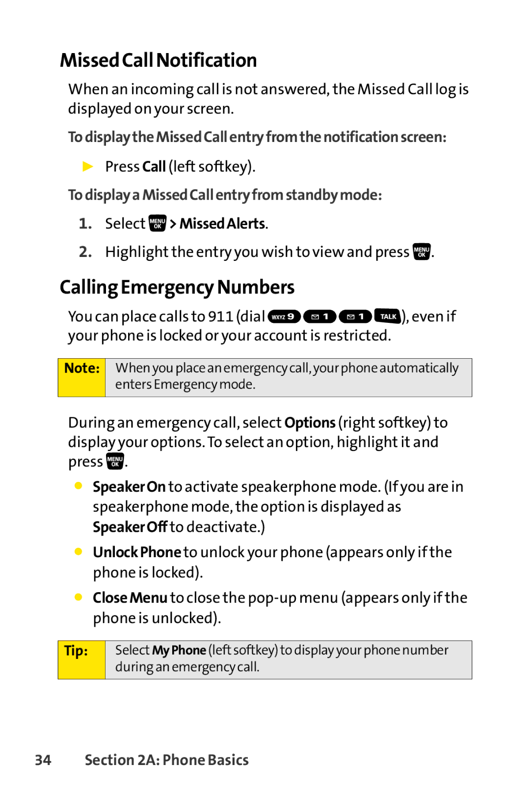 Sanyo SCP-3200 Missed Call Notification, Calling Emergency Numbers, TodisplaytheMissedCallentryfromthenotificationscreen 