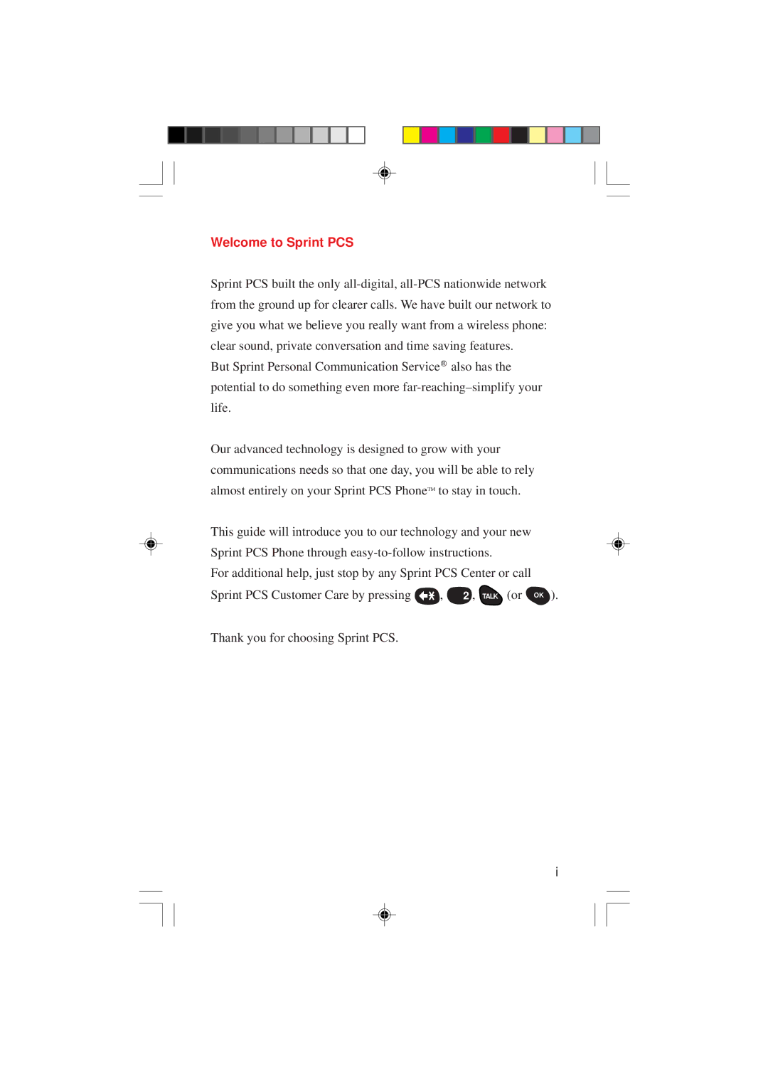 Sanyo SCP-4000 manual Welcome to Sprint PCS 