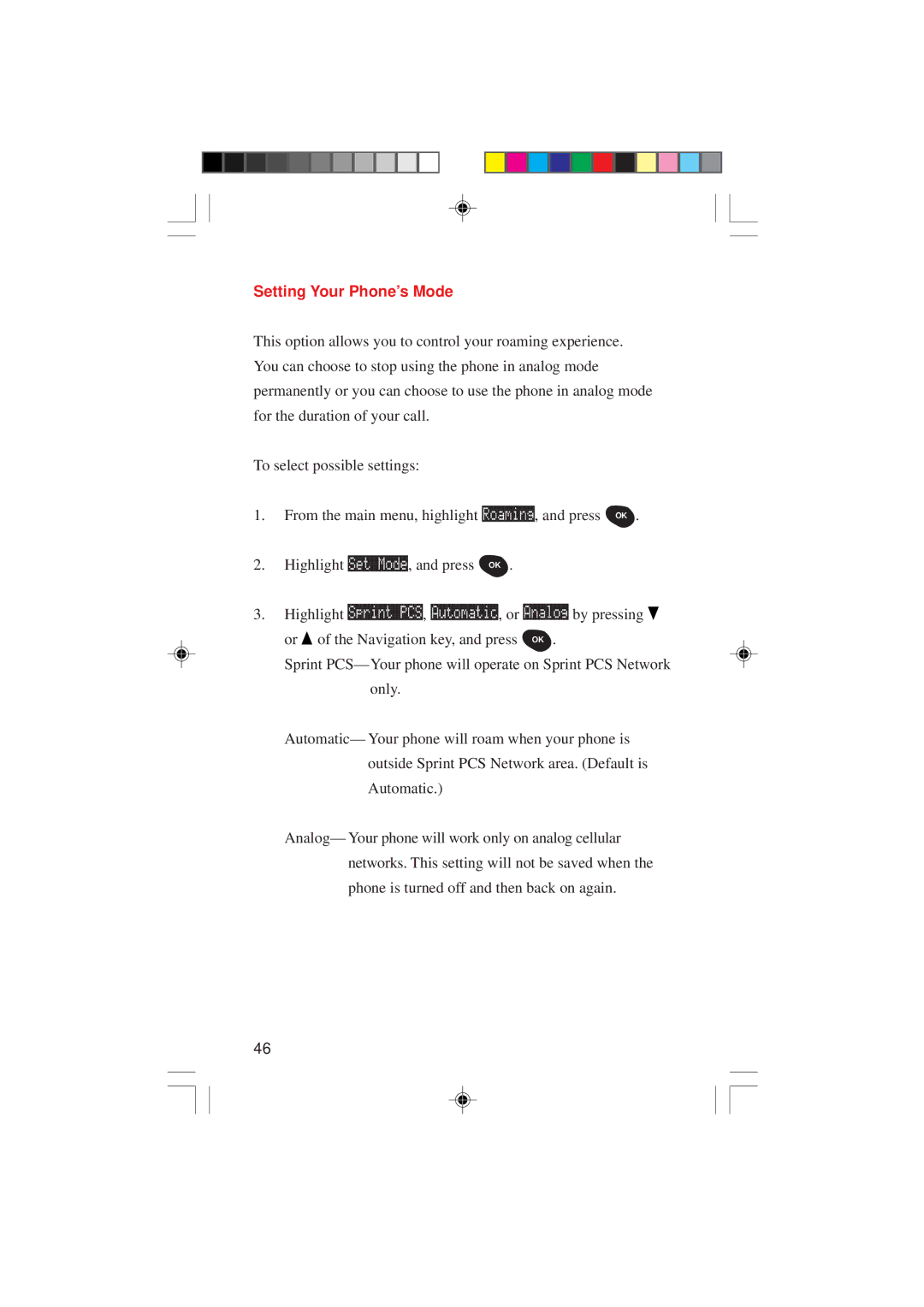 Sanyo SCP-4000 manual Setting Your Phone’s Mode 