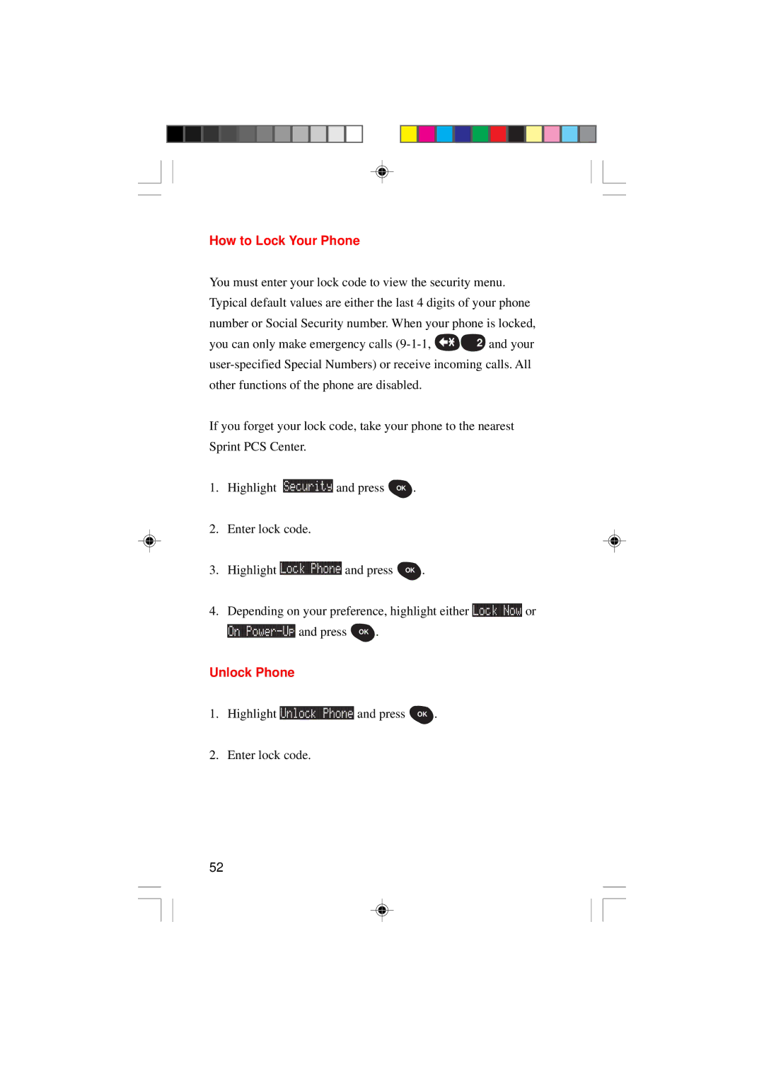 Sanyo SCP-4000 manual How to Lock Your Phone, Unlock Phone 