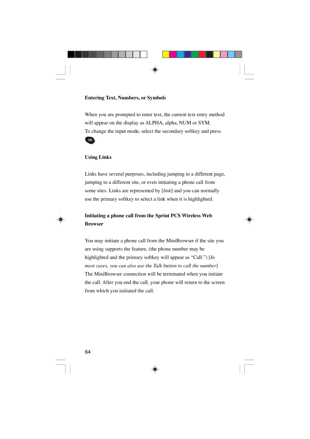 Sanyo SCP-4000 manual Entering Text, Numbers, or Symbols 