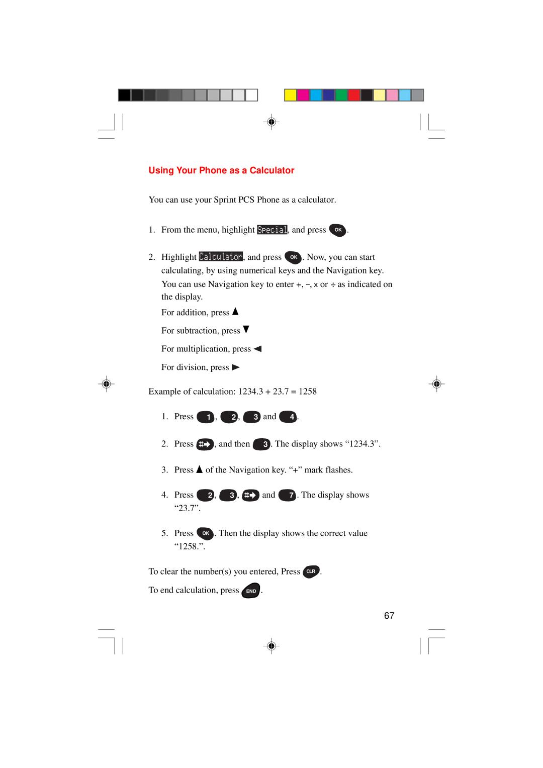 Sanyo SCP-4000 manual Using Your Phone as a Calculator 