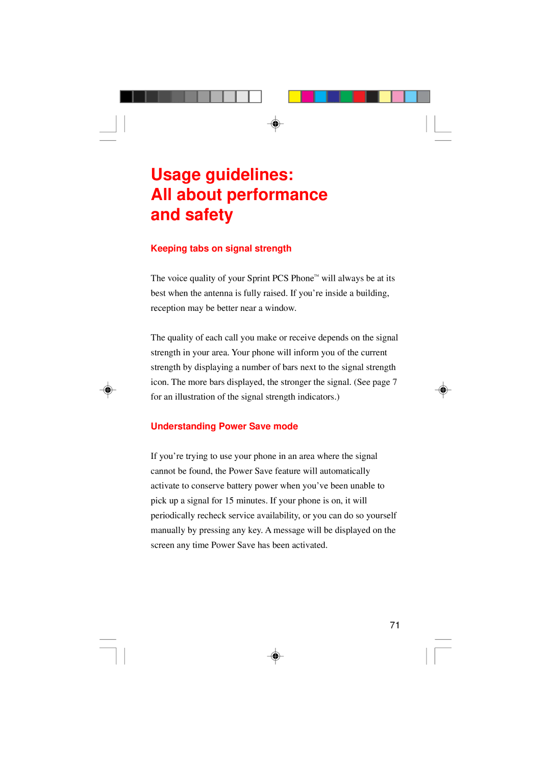 Sanyo SCP-4000 manual Keeping tabs on signal strength, Understanding Power Save mode 