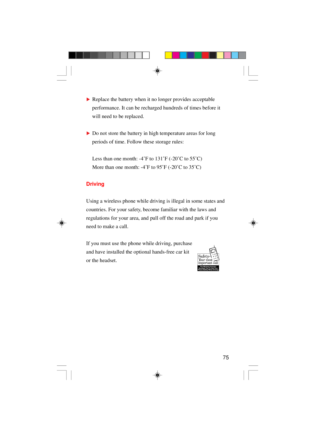 Sanyo SCP-4000 manual Driving 