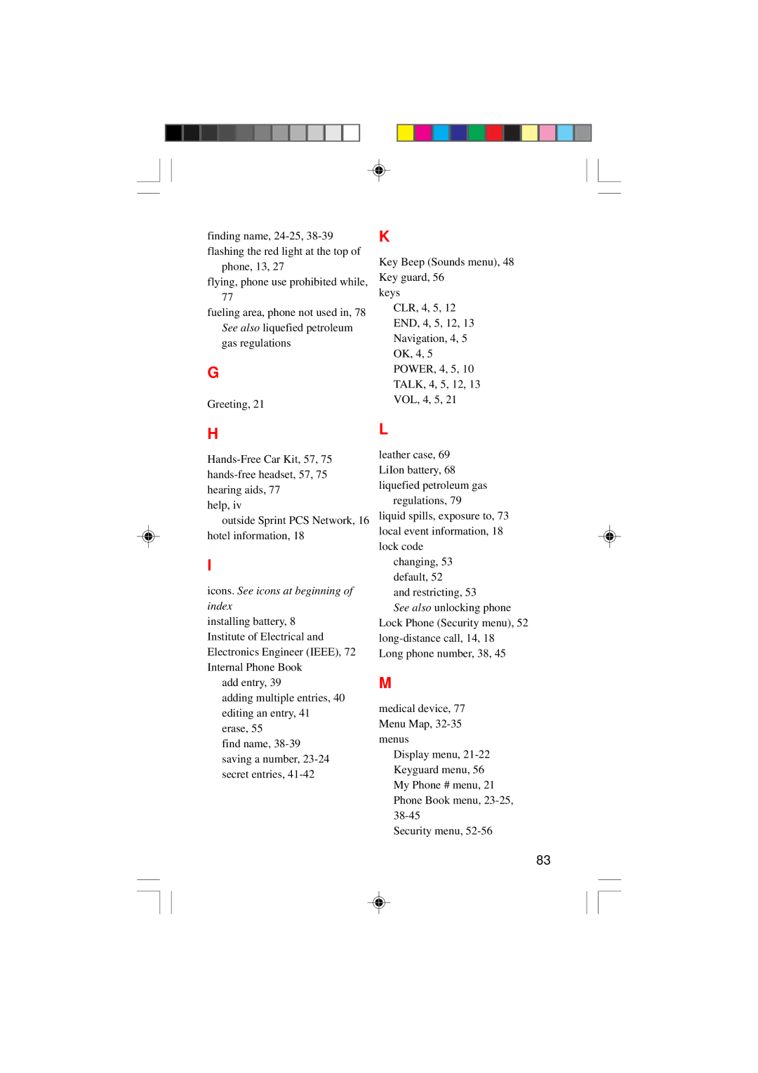 Sanyo SCP-4000 manual Icons. See icons at beginning of index 