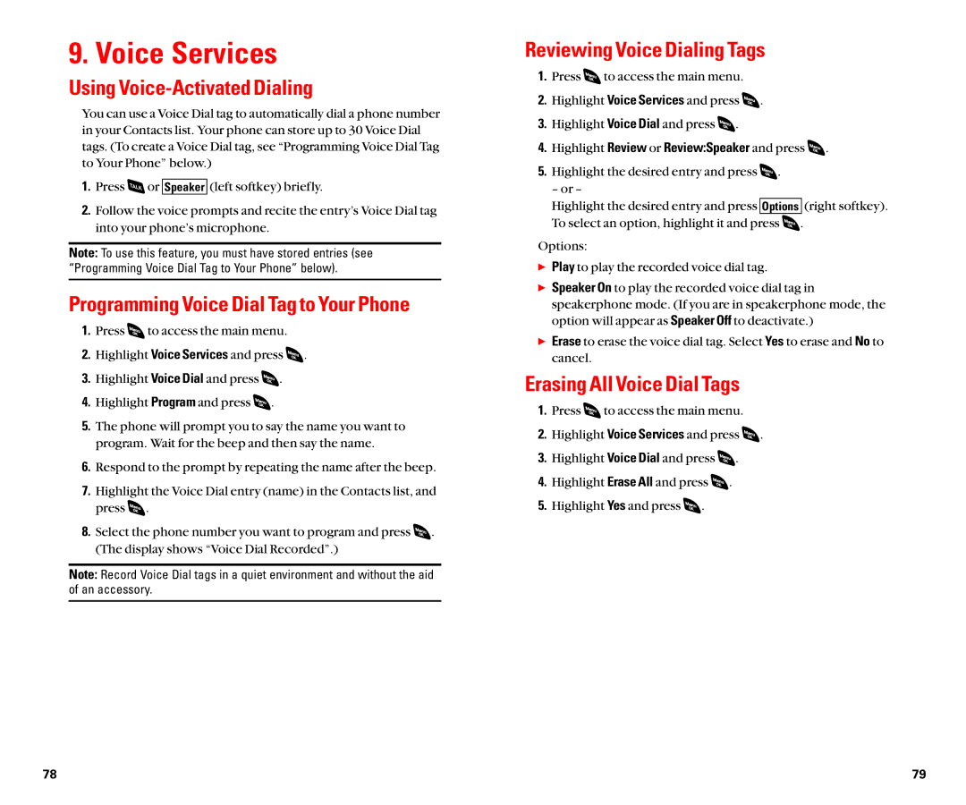 Sanyo SCP-4920 manual Voice Services, Using Voice-Activated Dialing, Programming Voice Dial Tag to Your Phone 