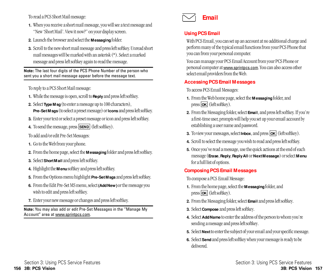 Sanyo SCP-6400 manual Using PCS Email, Accessing PCS Email Messages, Composing PCS Email Messages 
