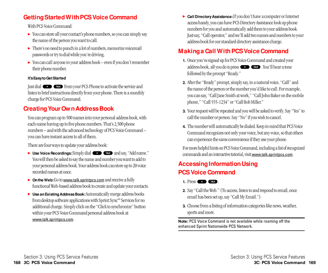 Sanyo SCP-6400 manual Getting Started With PCS Voice Command, Creating Your Own Address Book 